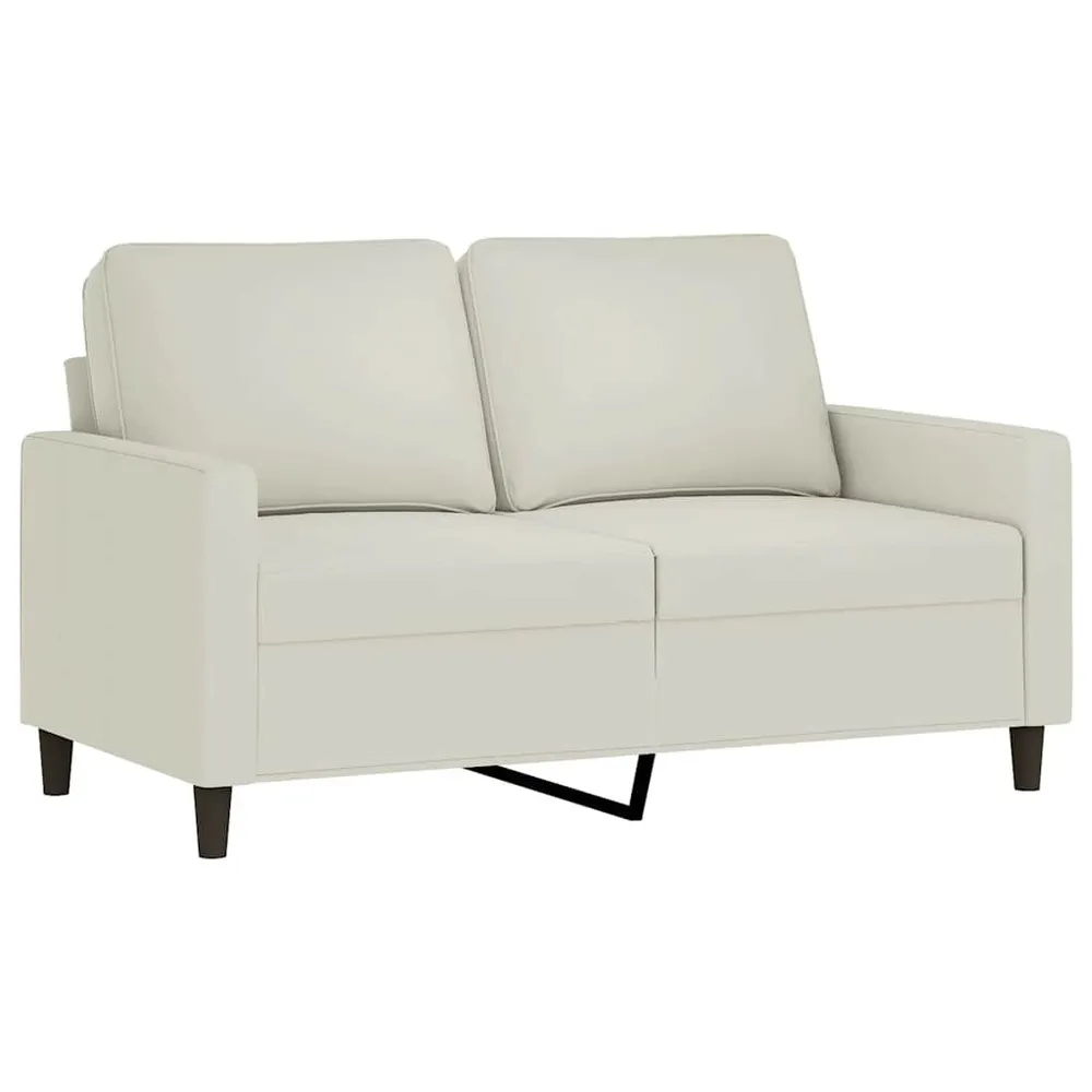 3 pcs conjunto de sofás com almofadões veludo cor creme para Sofá
