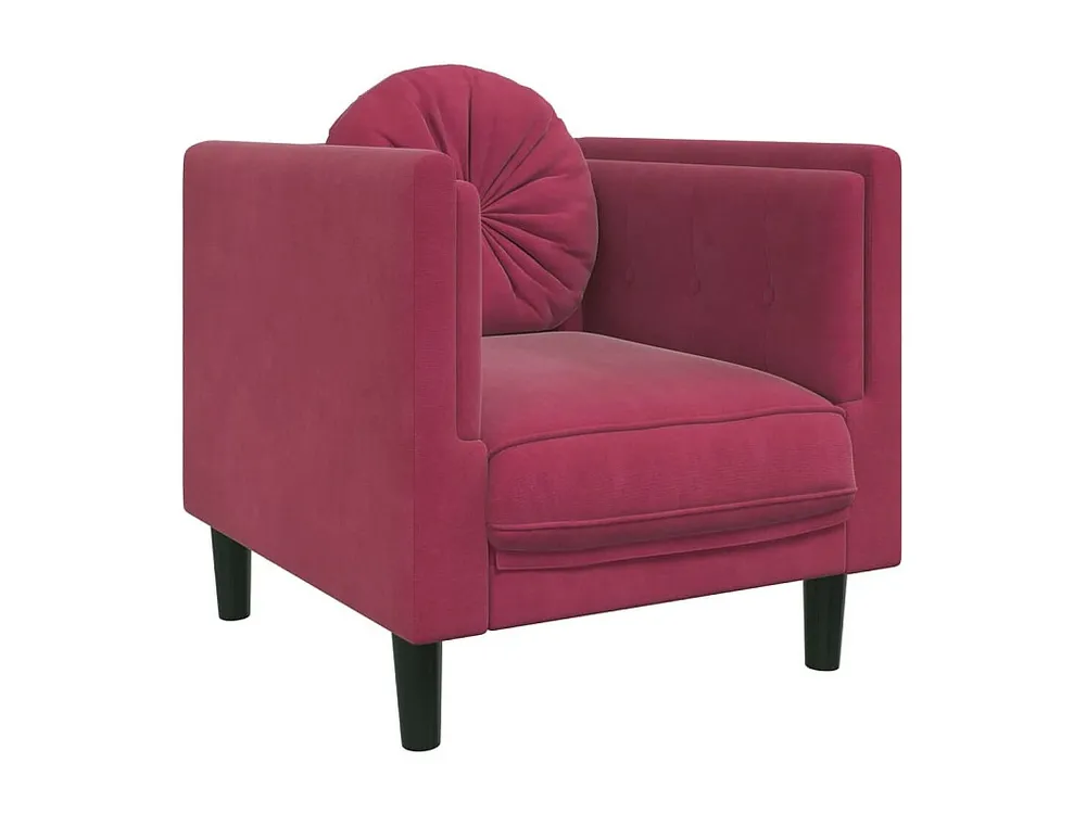 Poltrona com almofadão veludo vermelho tinto em Azul Marinho