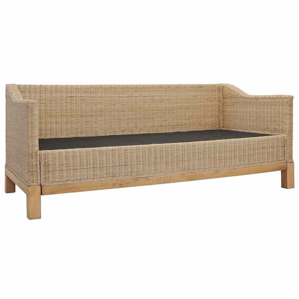 Sofá de 3 lugares com almofadões em vime genuíno | Decorativa | Antialérgica