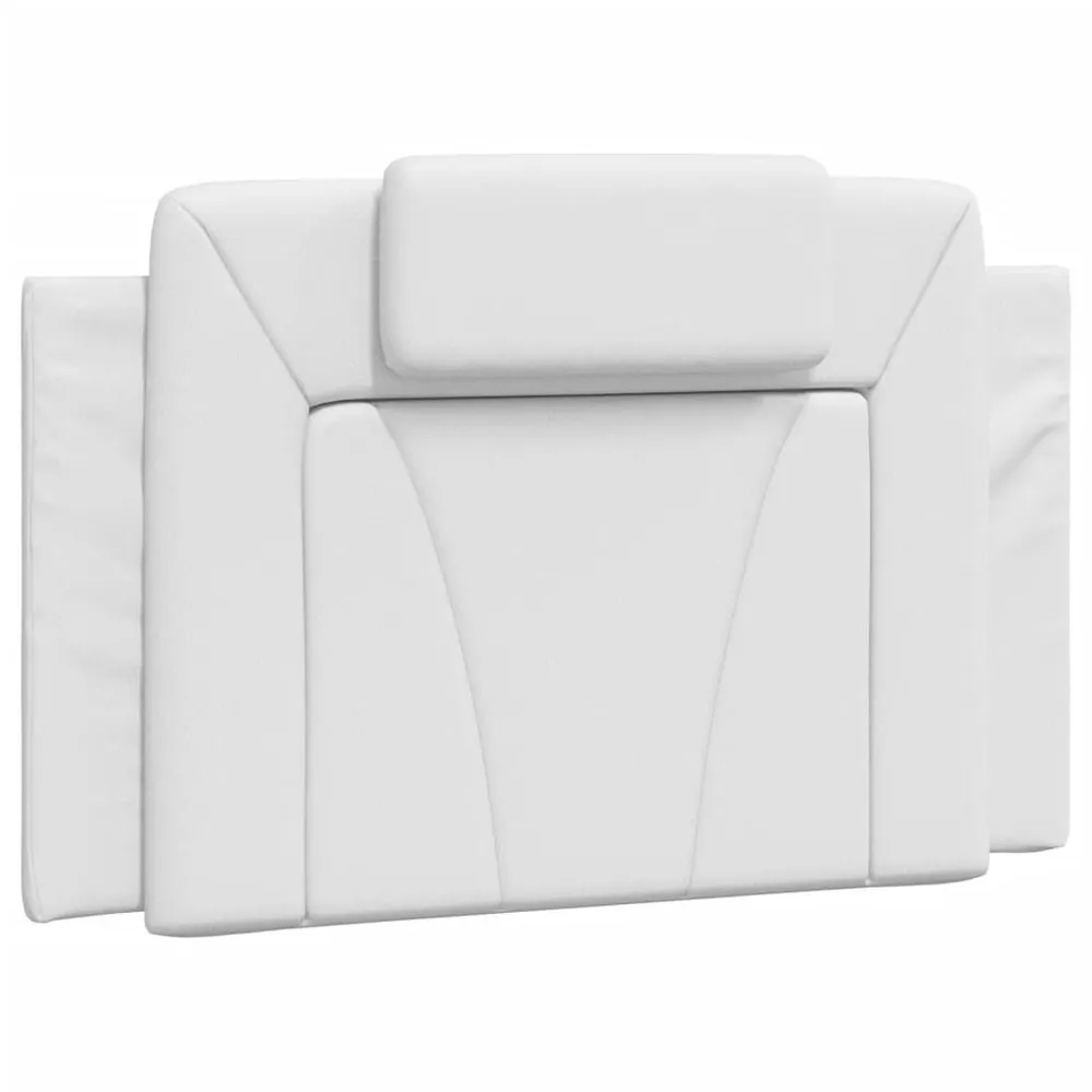 Almofadão de cabeceira 80 cm couro artificial branco com Fecho Invisível