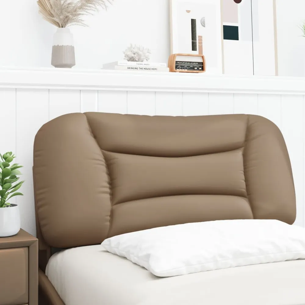 Capas para Almofada Almofadão de cabeceira 90 cm couro artificial cappuccino