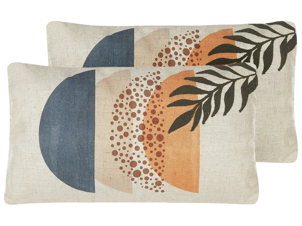 Conjunto de 2 almofadas decorativas multicoloridas 30 x 50 cm BROWALLIA para Sofá