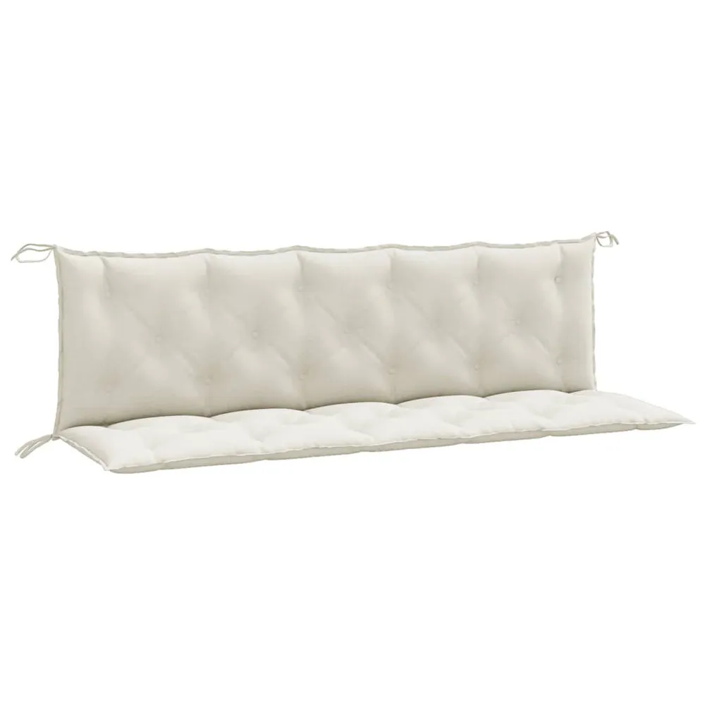Almofadões banco jardim 2pcs 180x50x7cm mesclado tecido creme vidaXL