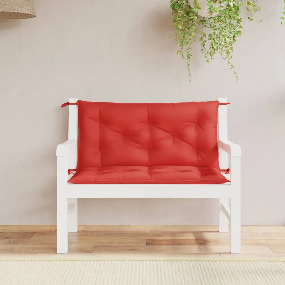 Almofadões banco jardim 2 pcs 100x50x7cm tecido oxford vermelho vidaXL