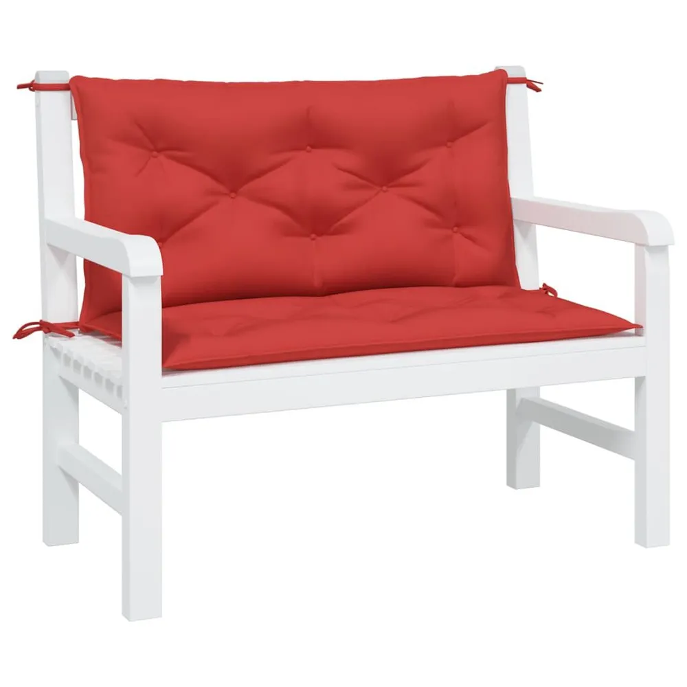 Almofadões banco jardim 2 pcs 100x50x7cm tecido oxford vermelho vidaXL