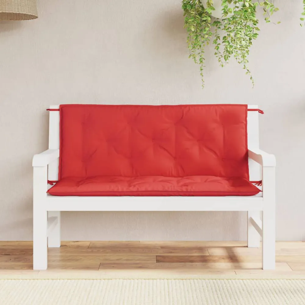 Almofadões banco jardim 2 pcs 120x50x7cm tecido oxford vermelho vidaXL