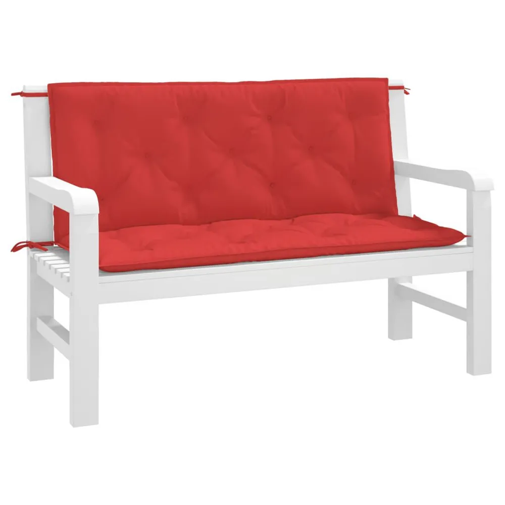 Almofadões banco jardim 2 pcs 120x50x7cm tecido oxford vermelho vidaXL