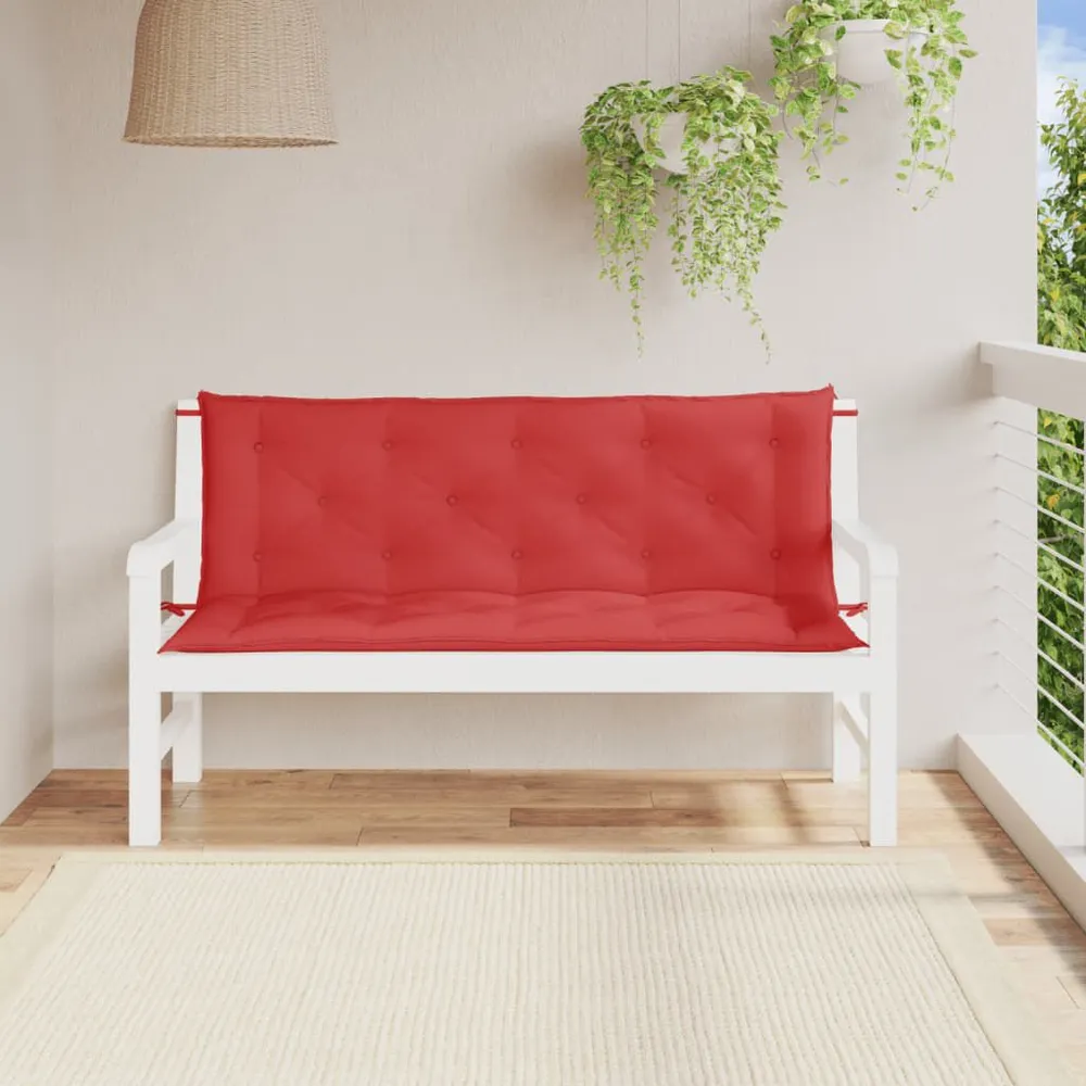 Almofadões banco jardim 2 pcs 150x50x7cm tecido oxford vermelho vidaXL