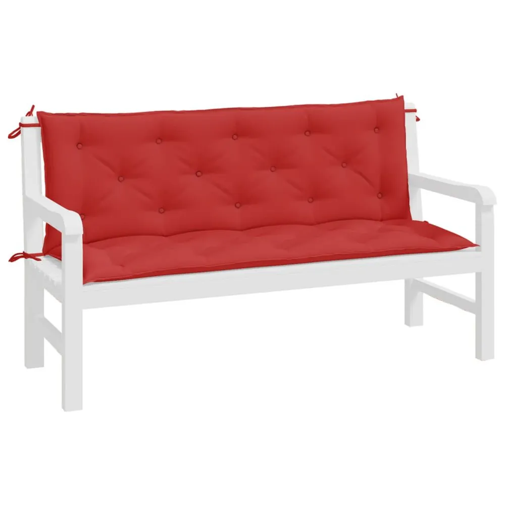 Almofadões banco jardim 2 pcs 150x50x7cm tecido oxford vermelho vidaXL