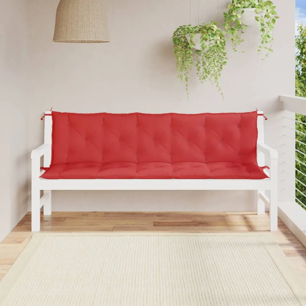 Almofadões banco jardim 2 pcs 180x50x7cm tecido oxford vermelho vidaXL