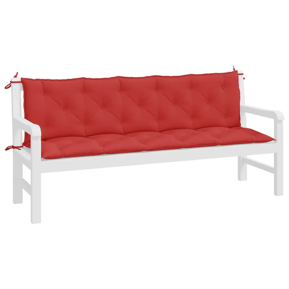 Almofadões banco jardim 2 pcs 180x50x7cm tecido oxford vermelho vidaXL