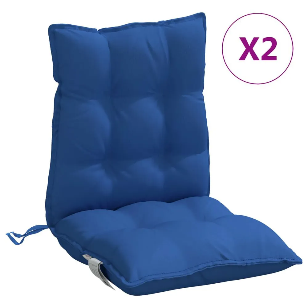 Almofadões cadeira encosto baixo 2 pcs tecido oxford azul real vidaXL