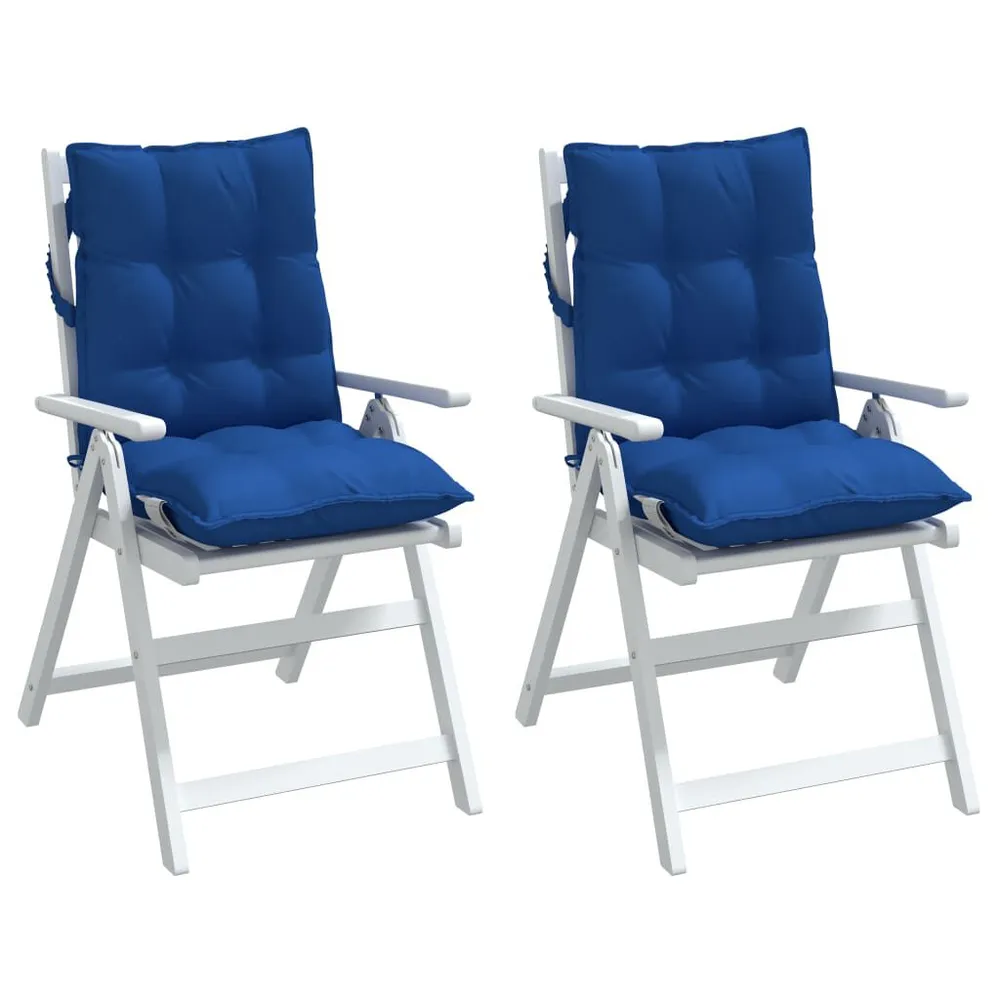 Almofadões cadeira encosto baixo 2 pcs tecido oxford azul real vidaXL