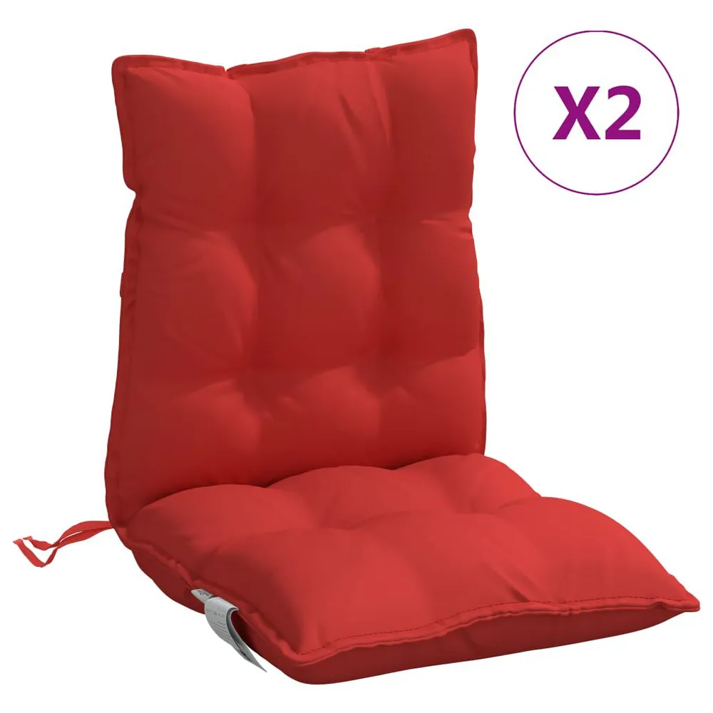 Almofadões cadeira encosto baixo 2 pcs tecido oxford vermelho vidaXL