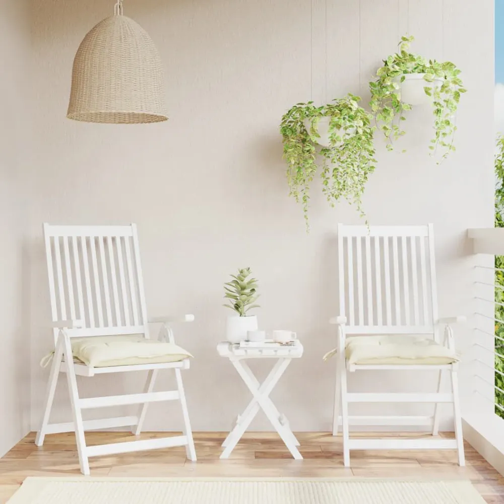Almofadões de cadeira 2 pcs 40x40x7cm tecido oxford branco nata vidaXL