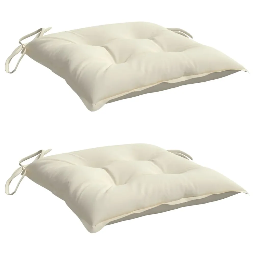 Almofadões de cadeira 2 pcs 40x40x7cm tecido oxford branco nata vidaXL