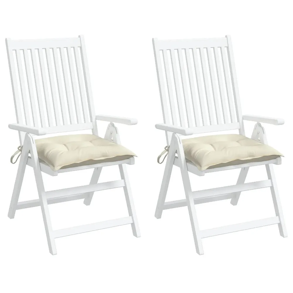 Almofadões de cadeira 2 pcs 40x40x7cm tecido oxford branco nata vidaXL