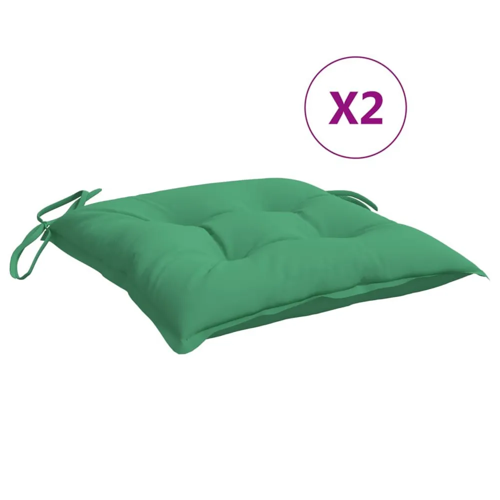 Almofadões de cadeira 2 pcs 50x50x7 cm tecido oxford verde vidaXL