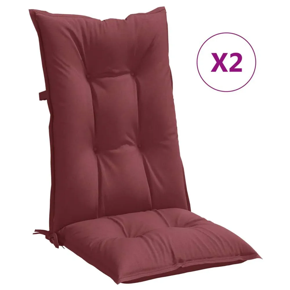 Almofadões cadeiras altas 2 pcs mesclado tecido vermelho tinto vidaXL