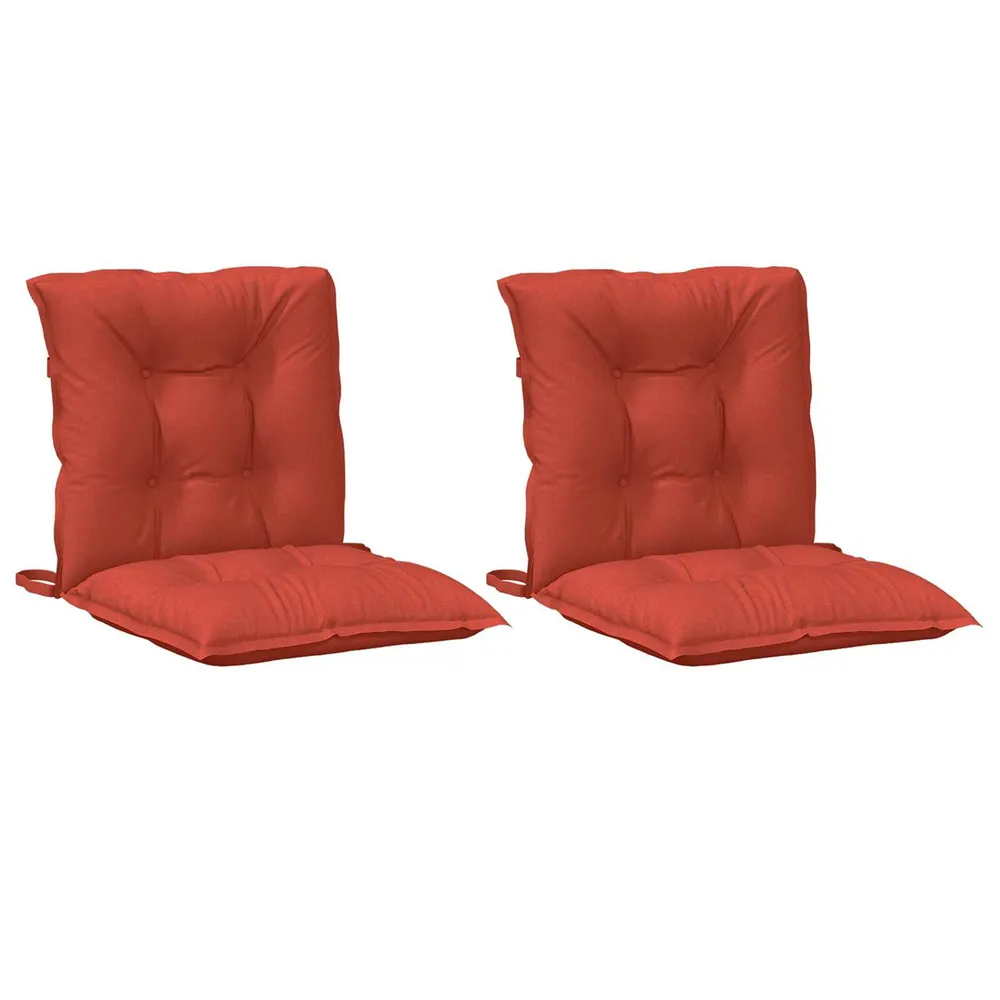Almofadões lombares para cadeiras 2pcs mesclado tecido vermelho vidaXL
