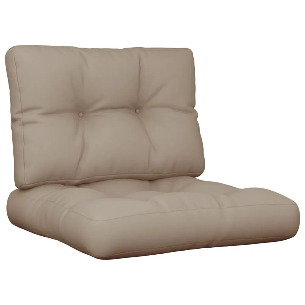 Almofadões de paletes 2 pcs tecido cinza-acastanhado vidaXL