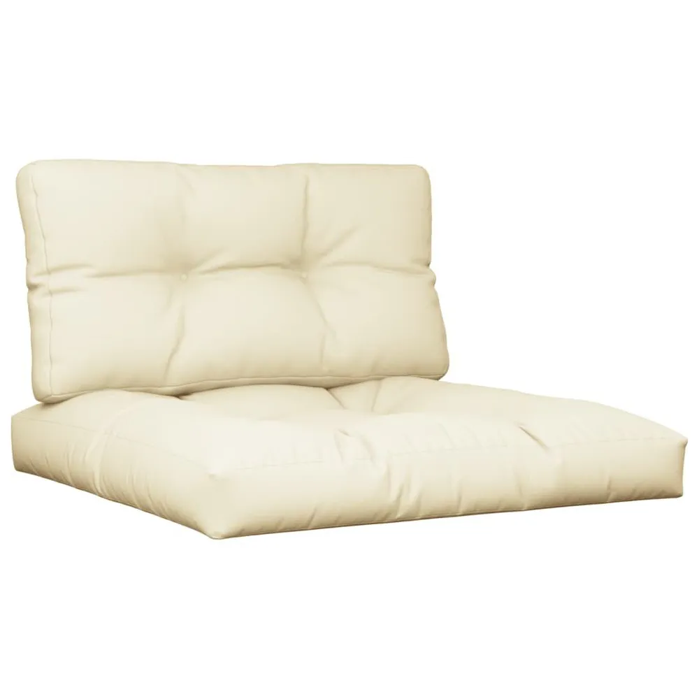 Almofadões de paletes 2 pcs tecido creme vidaXL