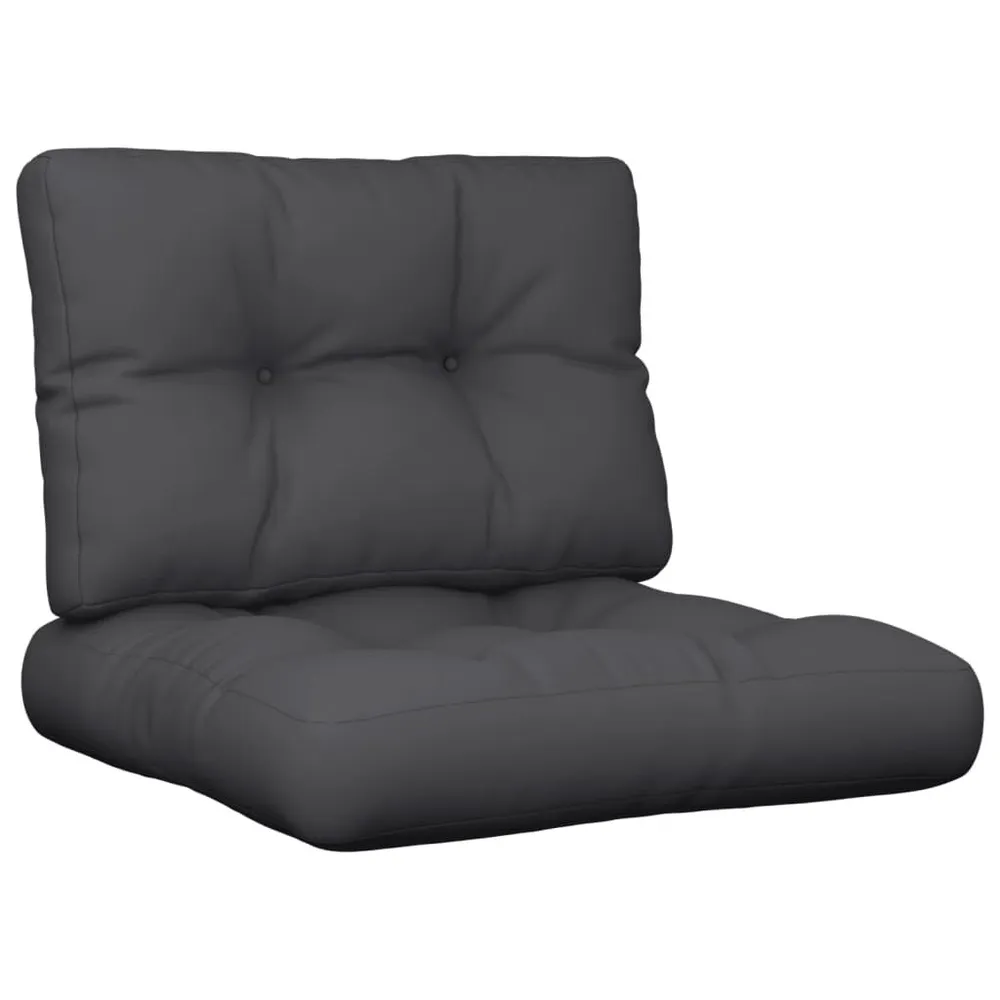 Almofadões de paletes 2 pcs tecido preto vidaXL
