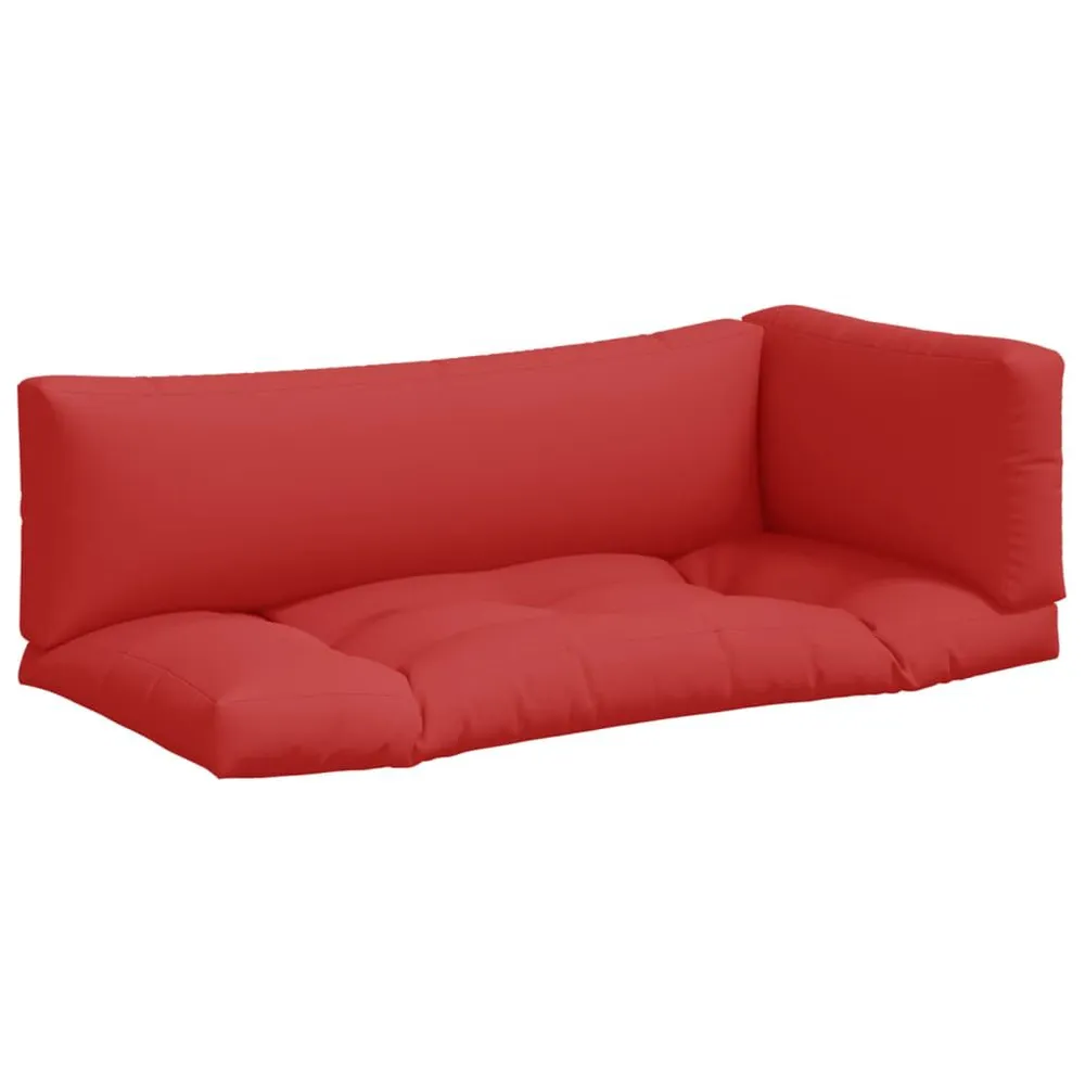 Almofadões de paletes 3 pcs tecido vermelho vidaXL