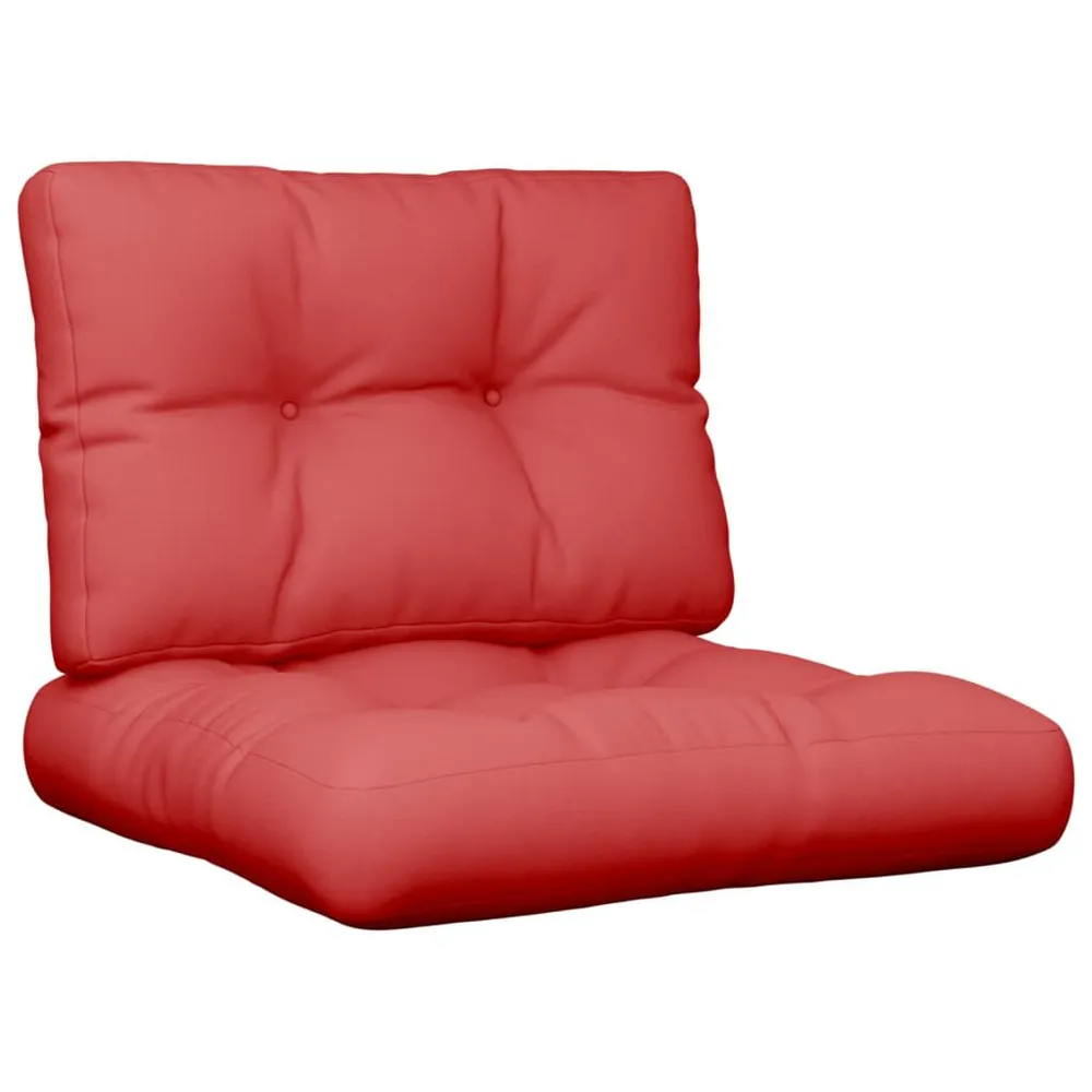 Almofadões de paletes 2 pcs tecido vermelho vidaXL