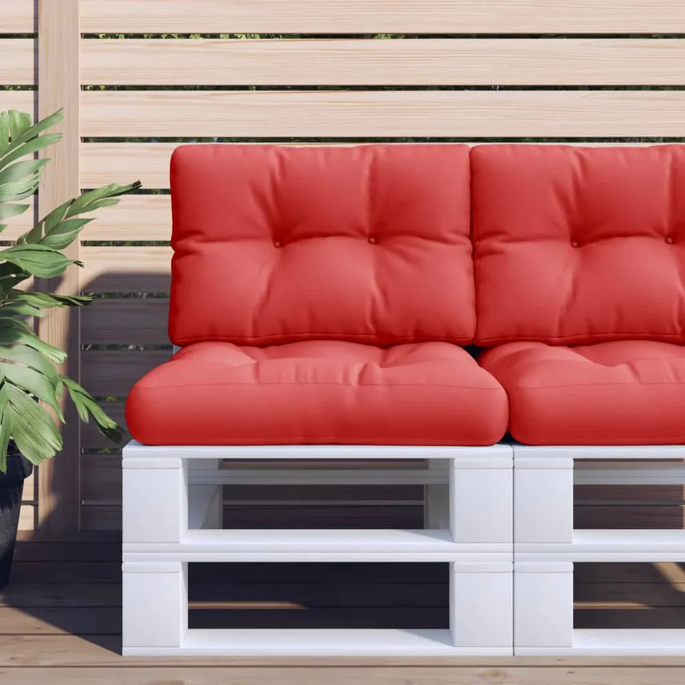Almofadões de paletes 2 pcs tecido vermelho vidaXL
