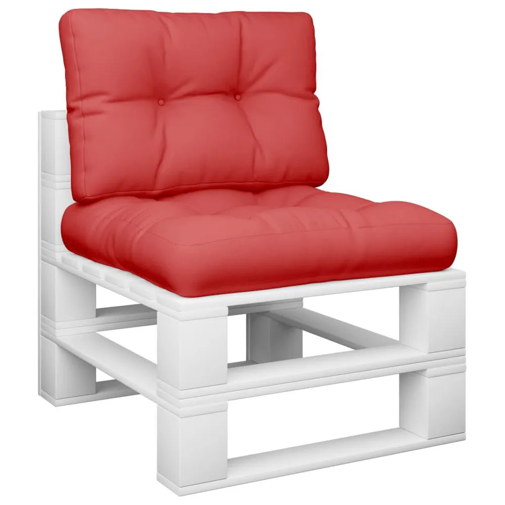 Almofadões de paletes 2 pcs tecido vermelho vidaXL