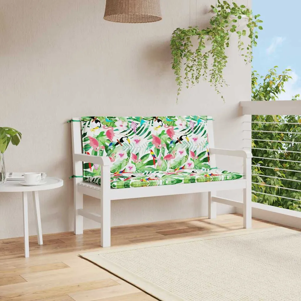Almofadões para banco de jardim 2 pcs 120x50x7 cm tecido multicor vidaXL
