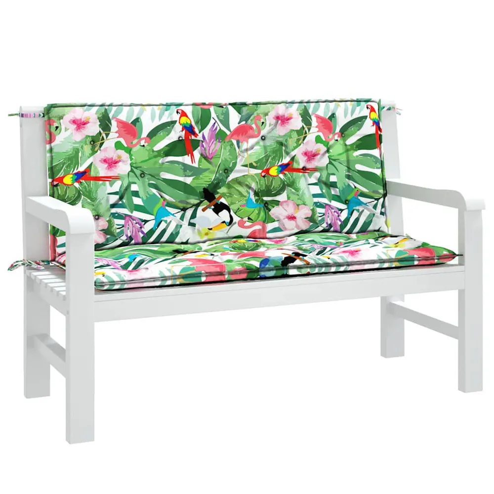 Almofadões para banco de jardim 2 pcs 120x50x7 cm tecido multicor vidaXL
