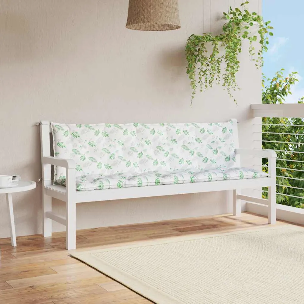 Almofadões para bancos de jardim 2pcs tecido oxford padrão folhas vidaXL