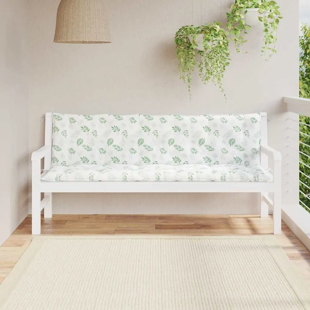 Almofadões para bancos de jardim 2pcs tecido oxford padrão folhas vidaXL