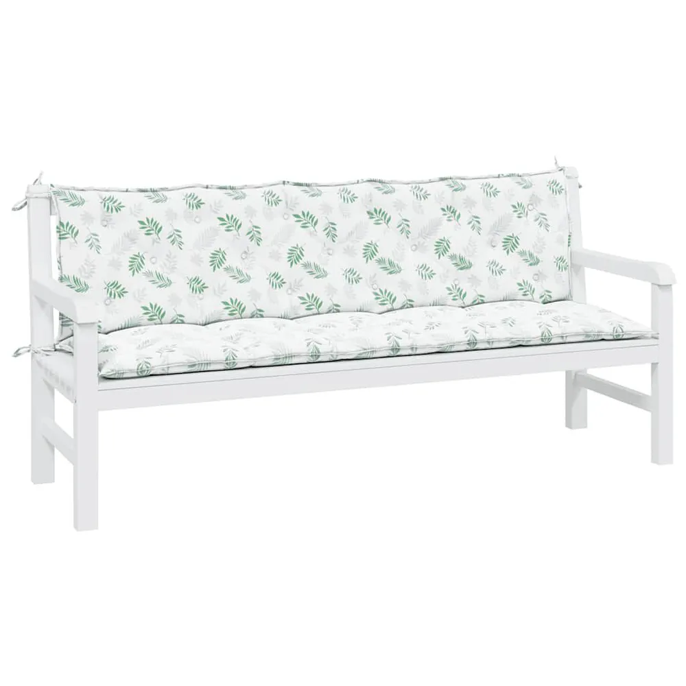 Almofadões para bancos de jardim 2pcs tecido oxford padrão folhas vidaXL