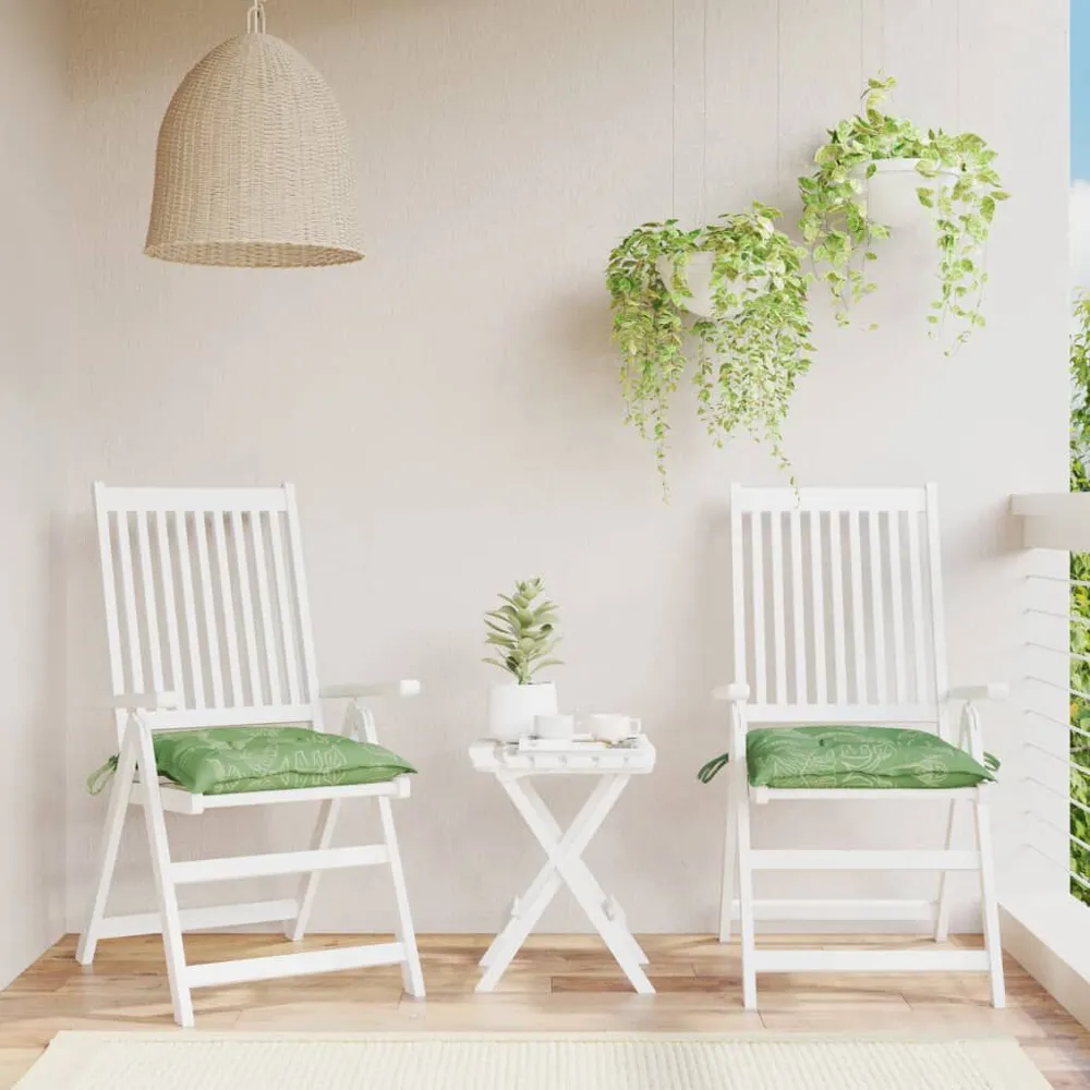 Almofadões para cadeira 2 pcs 40x40x7 cm tecido padrão folhas vidaXL