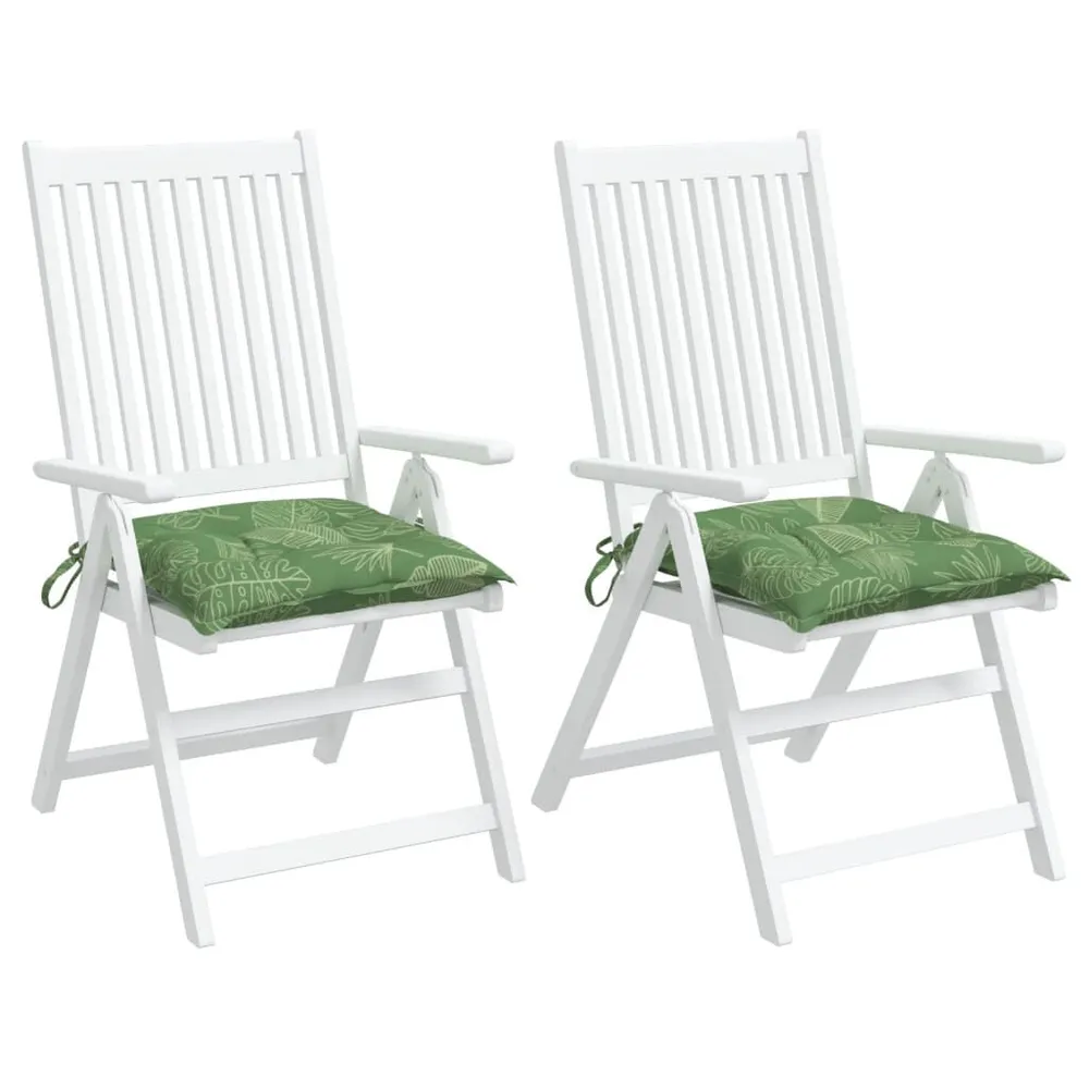 Almofadões para cadeira 2 pcs 50x50x7 cm tecido padrão folhas vidaXL