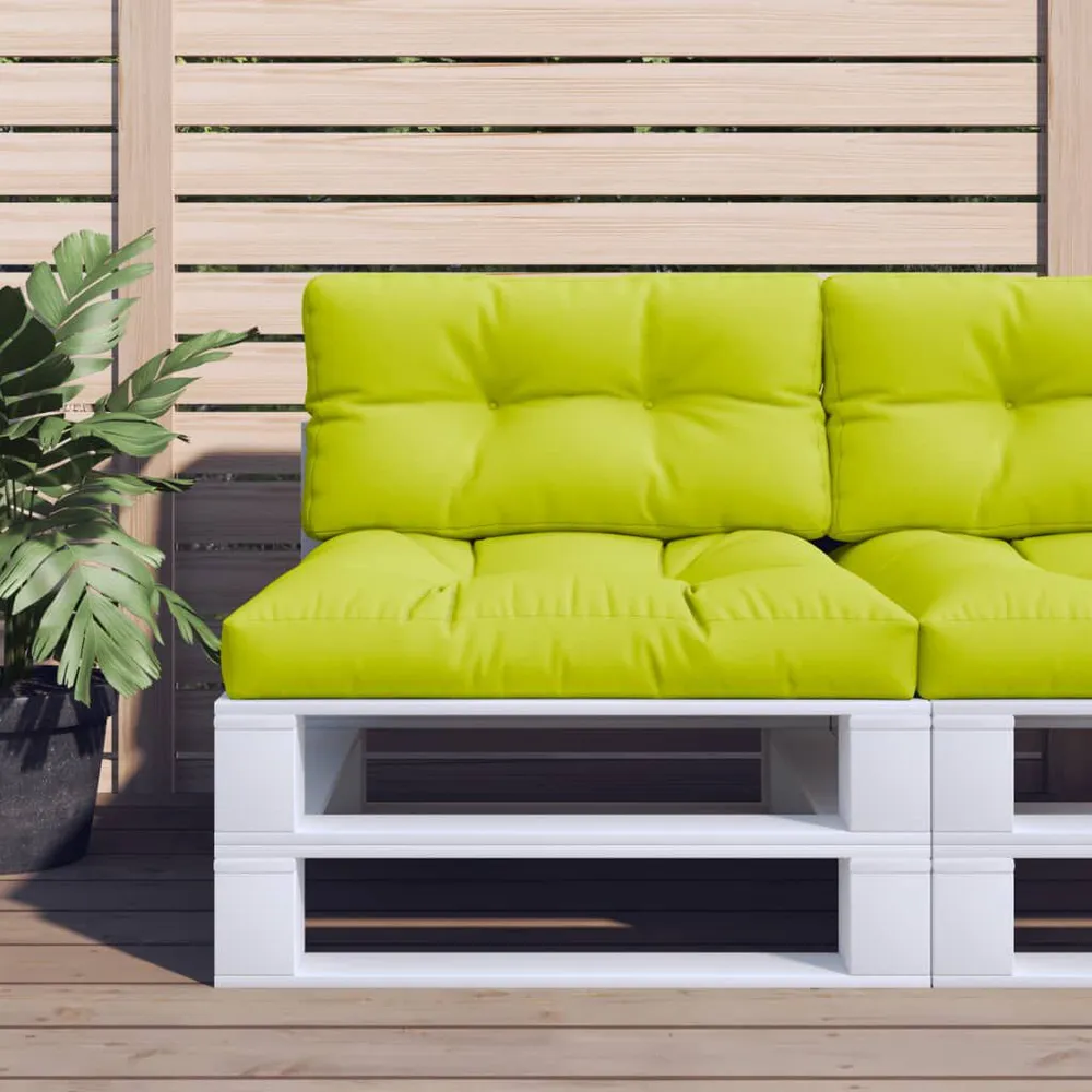 Almofadões para móveis de paletes 2 pcs tecido verde brilhante vidaXL