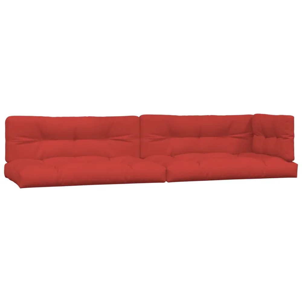 Almofadões para móveis de paletes 5 pcs tecido vermelho vidaXL