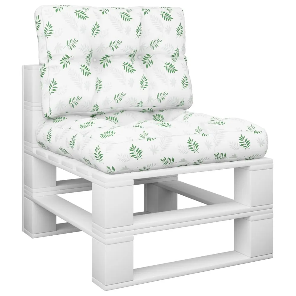 Almofadões para sofás de paletes 2 pcs tecido padrão de folhas vidaXL
