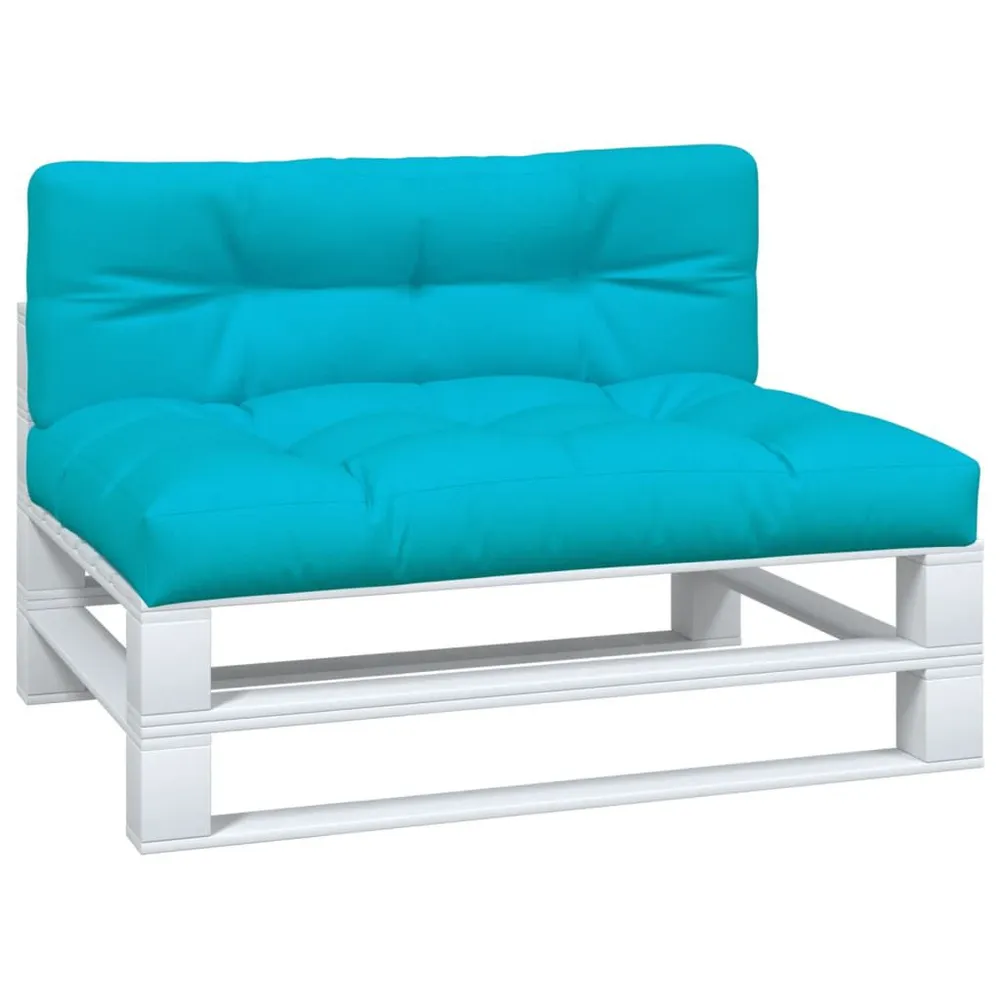 Almofadões para sofás de paletes 2 pcs tecido turquesa vidaXL