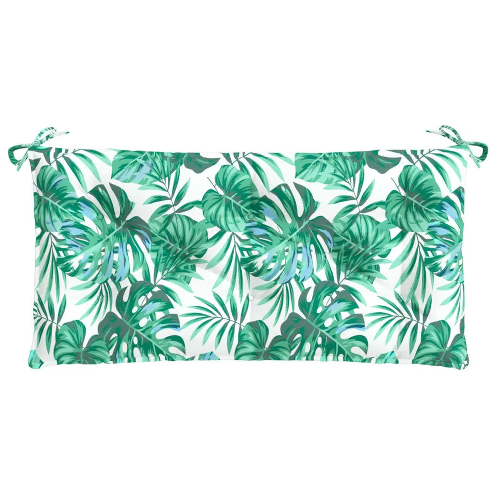 Almofadão banco jardim 100x50x7 cm tecido oxford padrão folhas vidaXL