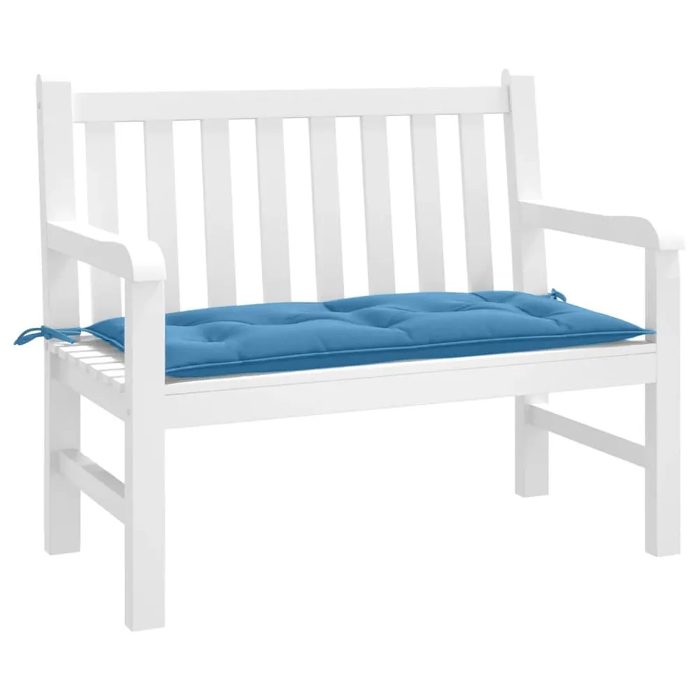 Almofadão banco jardim 100x50x7cm mesclado tecido azul vidaXL