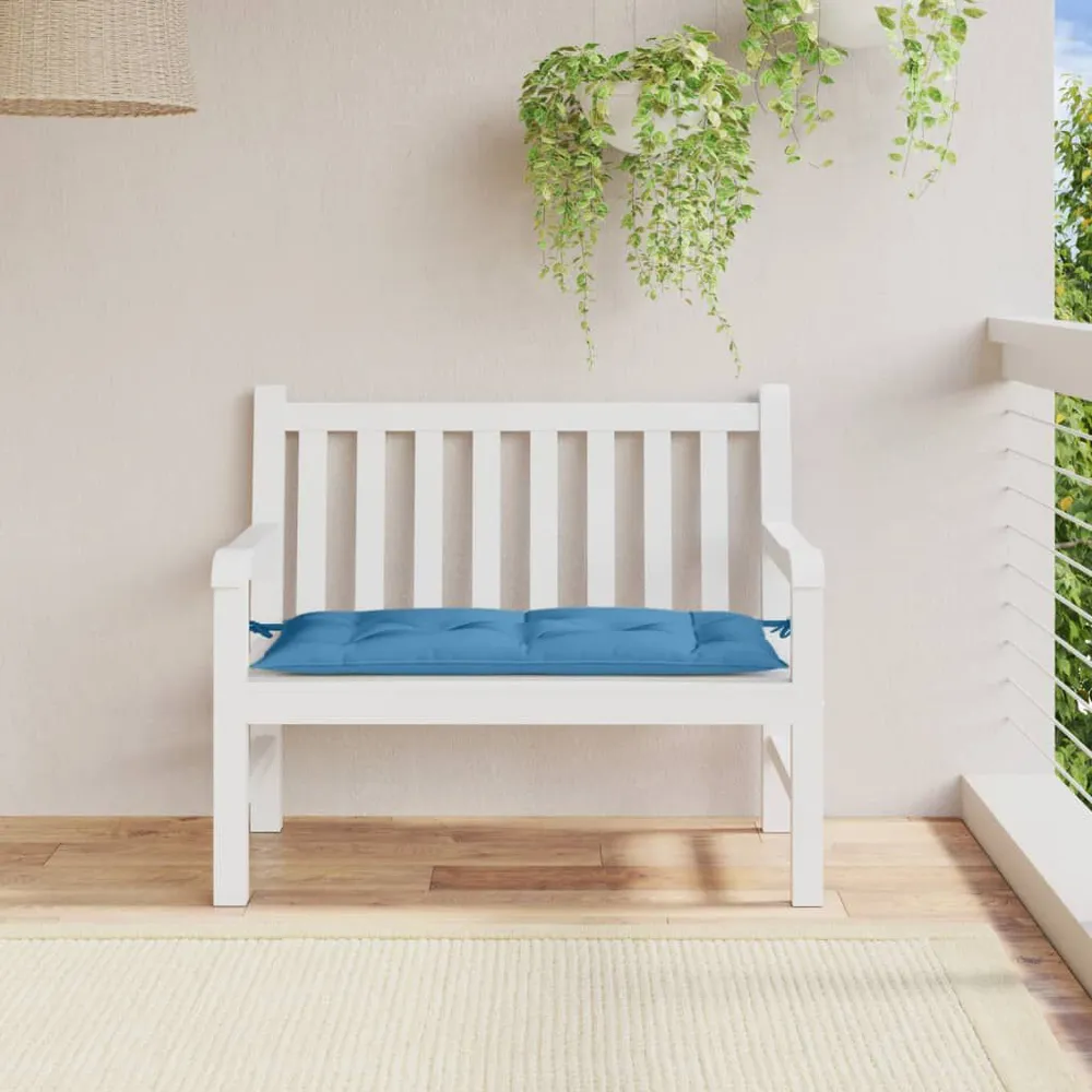 Almofadão banco jardim 100x50x7cm mesclado tecido azul vidaXL