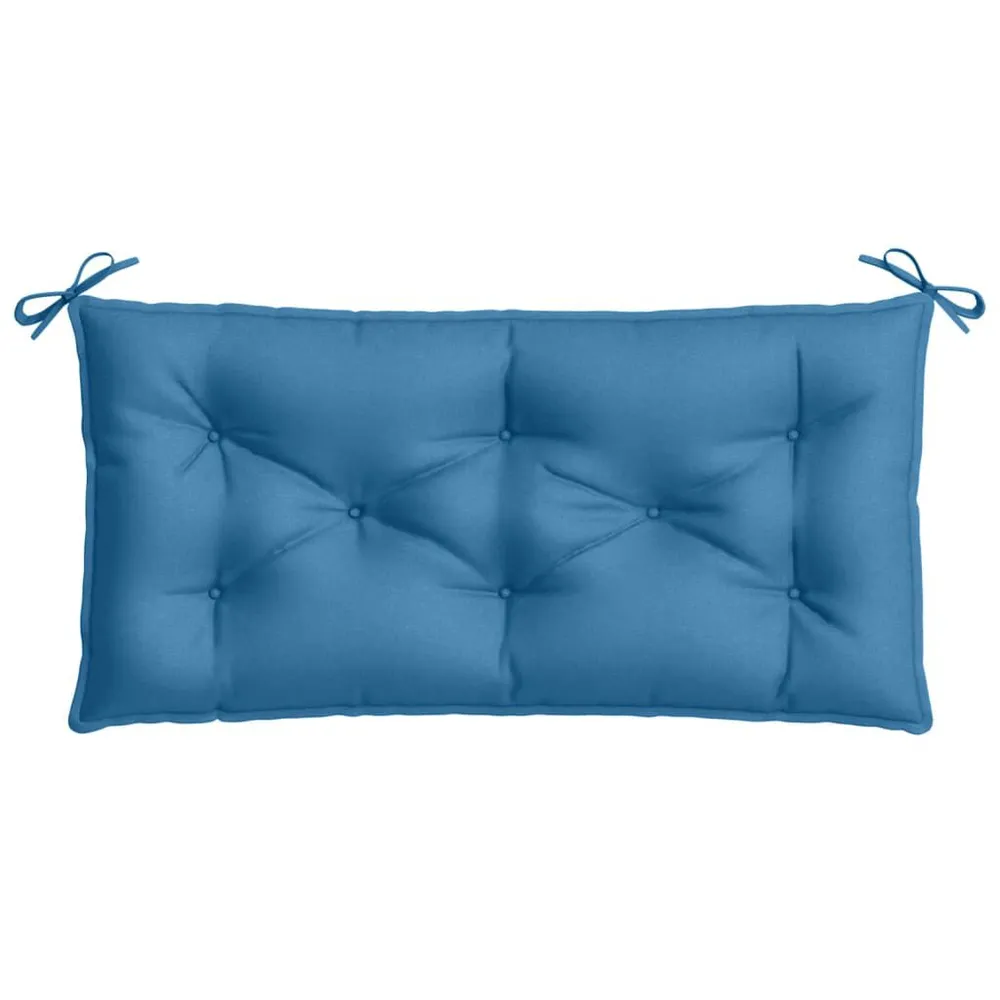 Almofadão banco jardim 100x50x7cm mesclado tecido azul vidaXL
