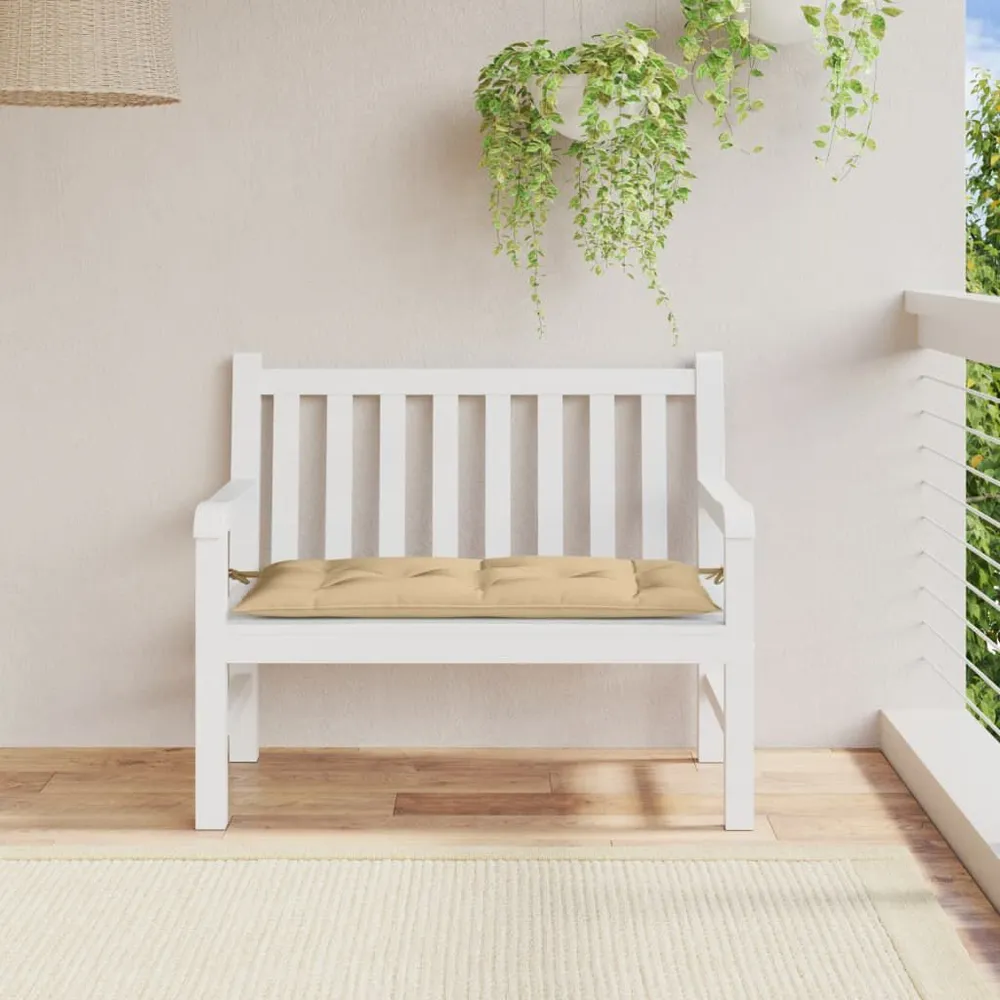 Almofadão banco jardim 100x50x7cm mesclado tecido bege vidaXL