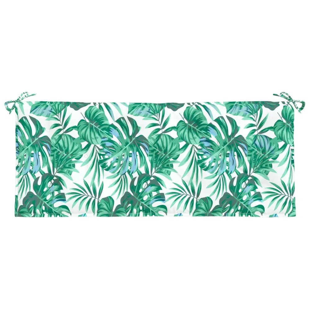 Almofadão banco jardim 120x50x7 cm tecido oxford padrão folhas vidaXL