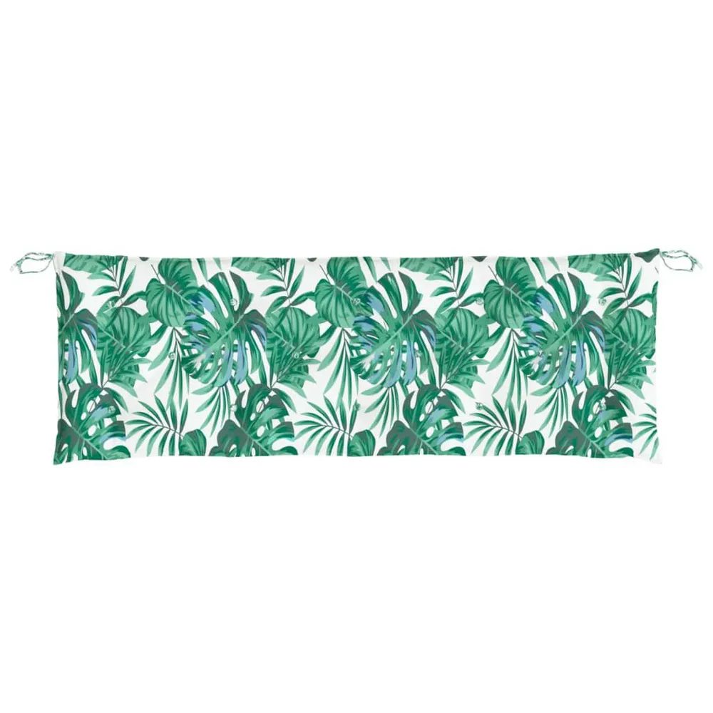 Almofadão banco jardim 150x50x7 cm tecido oxford padrão folhas vidaXL
