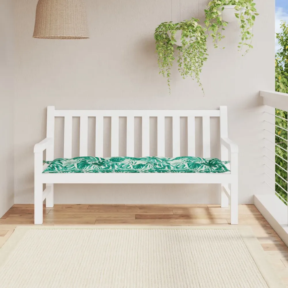 Almofadão banco jardim 150x50x7 cm tecido oxford padrão folhas vidaXL